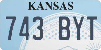 KS license plate 743BYT