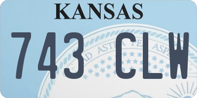 KS license plate 743CLW