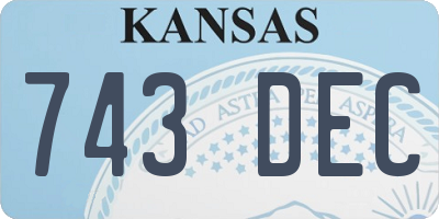 KS license plate 743DEC