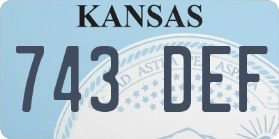 KS license plate 743DEF