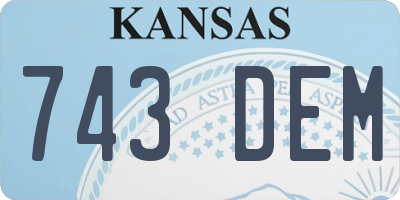 KS license plate 743DEM
