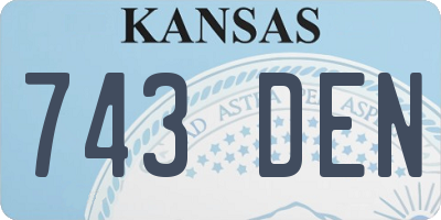 KS license plate 743DEN