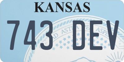 KS license plate 743DEV
