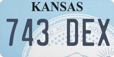 KS license plate 743DEX