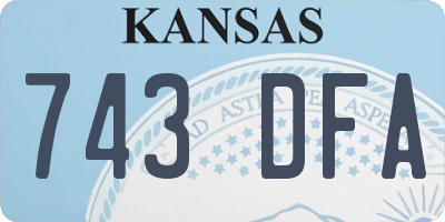 KS license plate 743DFA