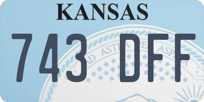 KS license plate 743DFF