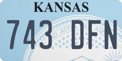 KS license plate 743DFN