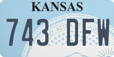KS license plate 743DFW