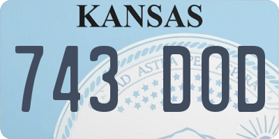KS license plate 743DOD
