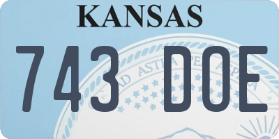 KS license plate 743DOE