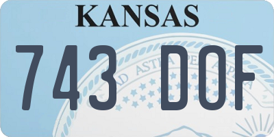 KS license plate 743DOF