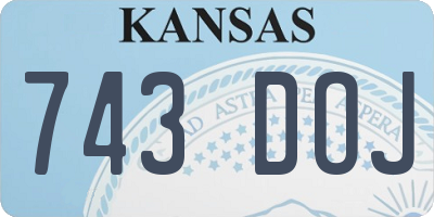KS license plate 743DOJ