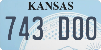KS license plate 743DOO