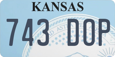 KS license plate 743DOP