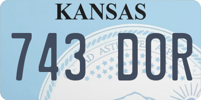 KS license plate 743DOR