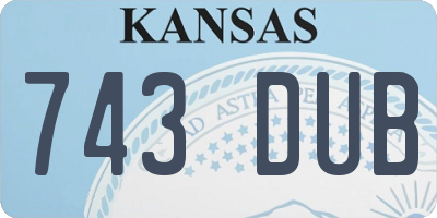 KS license plate 743DUB
