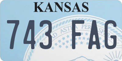 KS license plate 743FAG