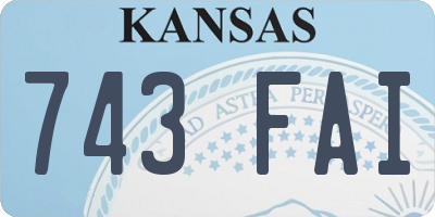 KS license plate 743FAI