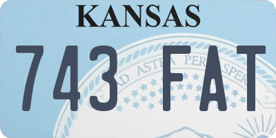 KS license plate 743FAT