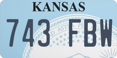 KS license plate 743FBW