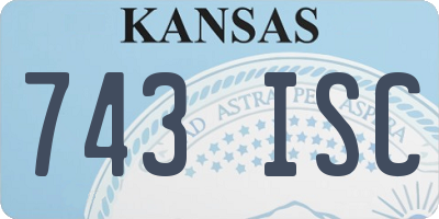 KS license plate 743ISC