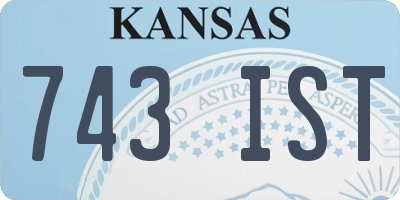 KS license plate 743IST