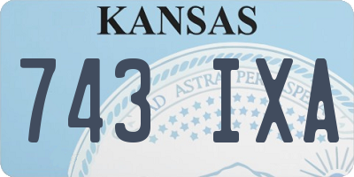 KS license plate 743IXA