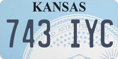 KS license plate 743IYC
