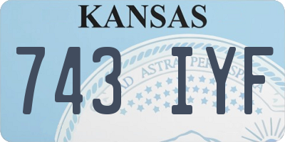KS license plate 743IYF