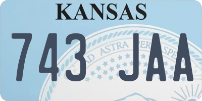 KS license plate 743JAA