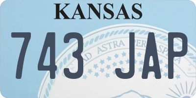 KS license plate 743JAP