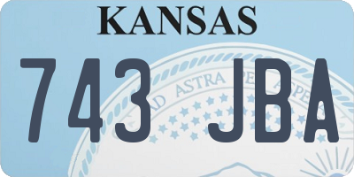 KS license plate 743JBA