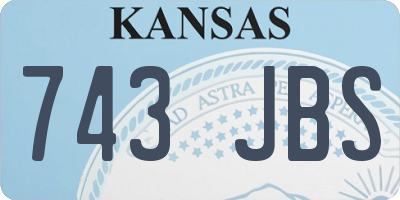 KS license plate 743JBS