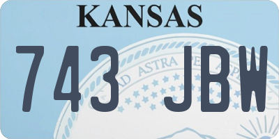 KS license plate 743JBW