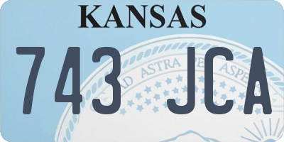 KS license plate 743JCA