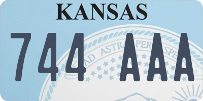 KS license plate 744AAA