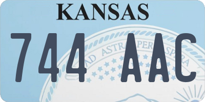 KS license plate 744AAC