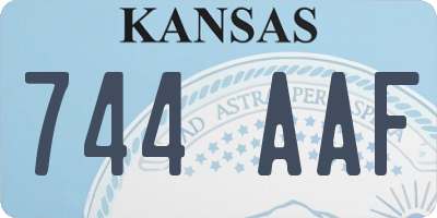 KS license plate 744AAF