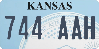 KS license plate 744AAH