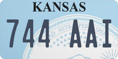 KS license plate 744AAI