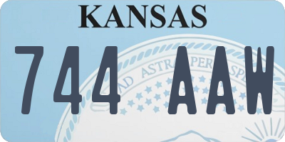 KS license plate 744AAW