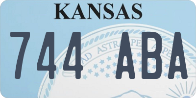 KS license plate 744ABA