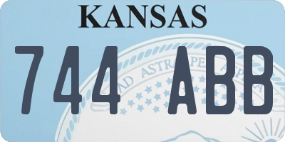 KS license plate 744ABB