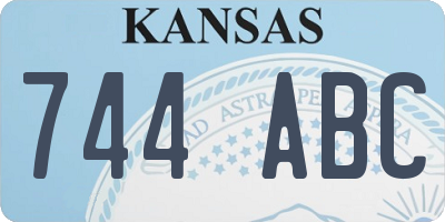 KS license plate 744ABC