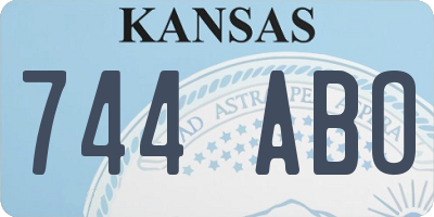 KS license plate 744ABO
