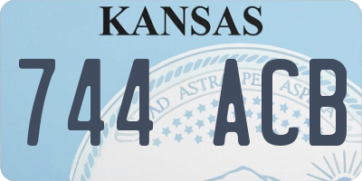 KS license plate 744ACB