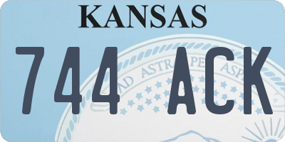 KS license plate 744ACK