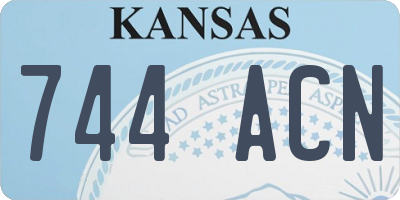 KS license plate 744ACN