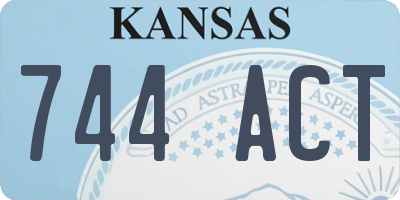 KS license plate 744ACT