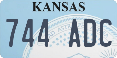 KS license plate 744ADC